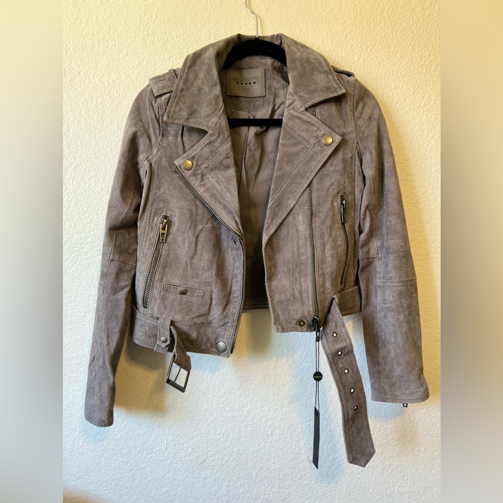 Blank NYC womens Suede Moto Jacket,xs